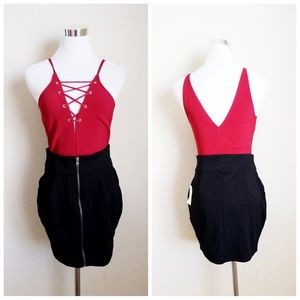 🎀BOGO FREE🎀 NWT Forever 21 black zipper skirt